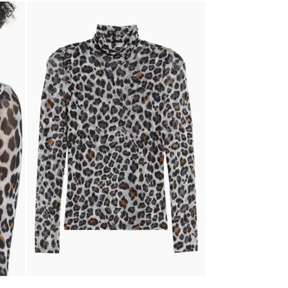 Ten Sixty Sherman Leopard Print Mesh Turtleneck Top - Large - Picture 13 of 13
